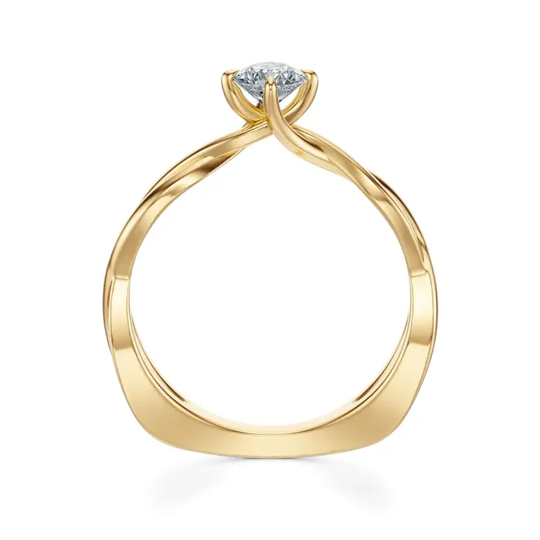 Pierścionek zaręczynowy złoty z diamentem